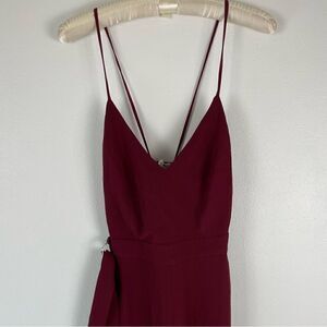 NWT Leyden Womens Strappy Red Burgundy Jumpsuit Size XS
